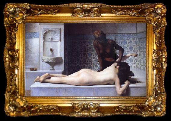 framed  Edouard Debat Ponsan The Massage Scene from the Turkish Baths, ta009-2